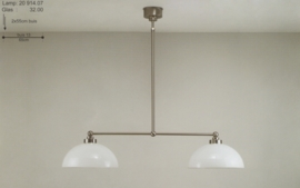 T-lamp 2-d br-65cm mat nikkel met opaal witte coupe kap nr 20914.07