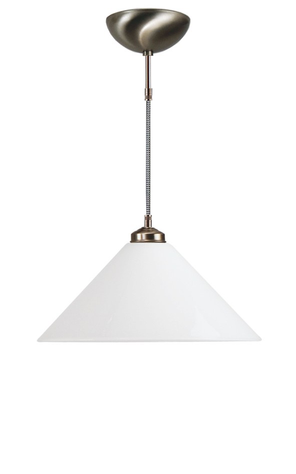 Katoensnoer pendel 150cm met dakkap opaal 40cm nr 7Kr1-40.00