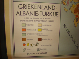 Landkaart van Griekenland-Albanie-Tukije
