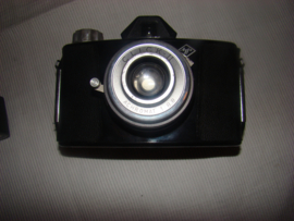 Vintage fotocamera Agfa Click II met clibo flitser