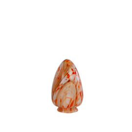 Glazen kap bolvormig model Traan/Druppel klein retro oranje nr: 292.96