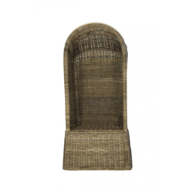 Handgevlochten rotan strandstoel standaard Old grey finish h-165cm nr 6891