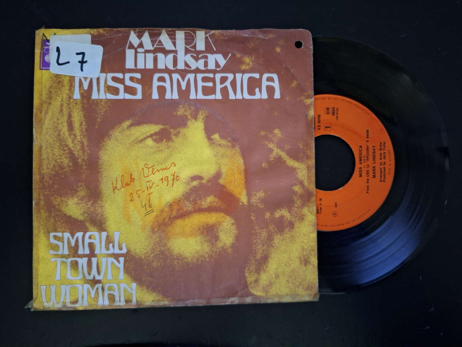 Mark Lindsay met Miss America 1970 Single nr S20232716