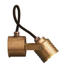 Buitenspot wand messing verstelbaar LED h-13cm nr: 8200-34