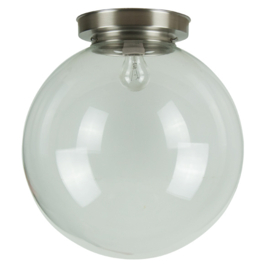 Plafonniere heldere glazen bol Bol 40cm met mat nikkel ophanging nr 7P1-4000.55