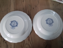 Oude en antieke blauwwitte borden Ridgway of Staffordshire England