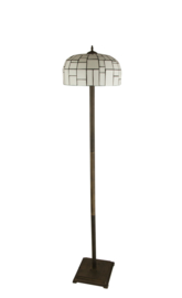 Tiffany vloerlamp iglo wit d-35cm E27 60w h180cm nr V1-ph3