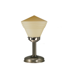 Tafellamp strak mat nikkel bs20 h36cm mat champagne philips kap S. nr 7Tu-321.59