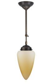 Schuifstang standaard H 93-146 brons met glazen bol Traan mat champagne 18cm 3Sk2-293.59