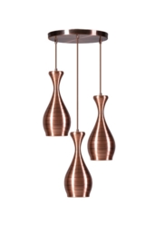 Hanglamp Ajaccio E vaas trio 3-L koper nr 05-HL4418-05