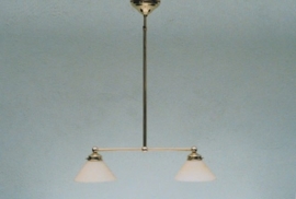 T-lamp 45cm breed gepolijst messing met champagne dakkap 20cm nr 900.01