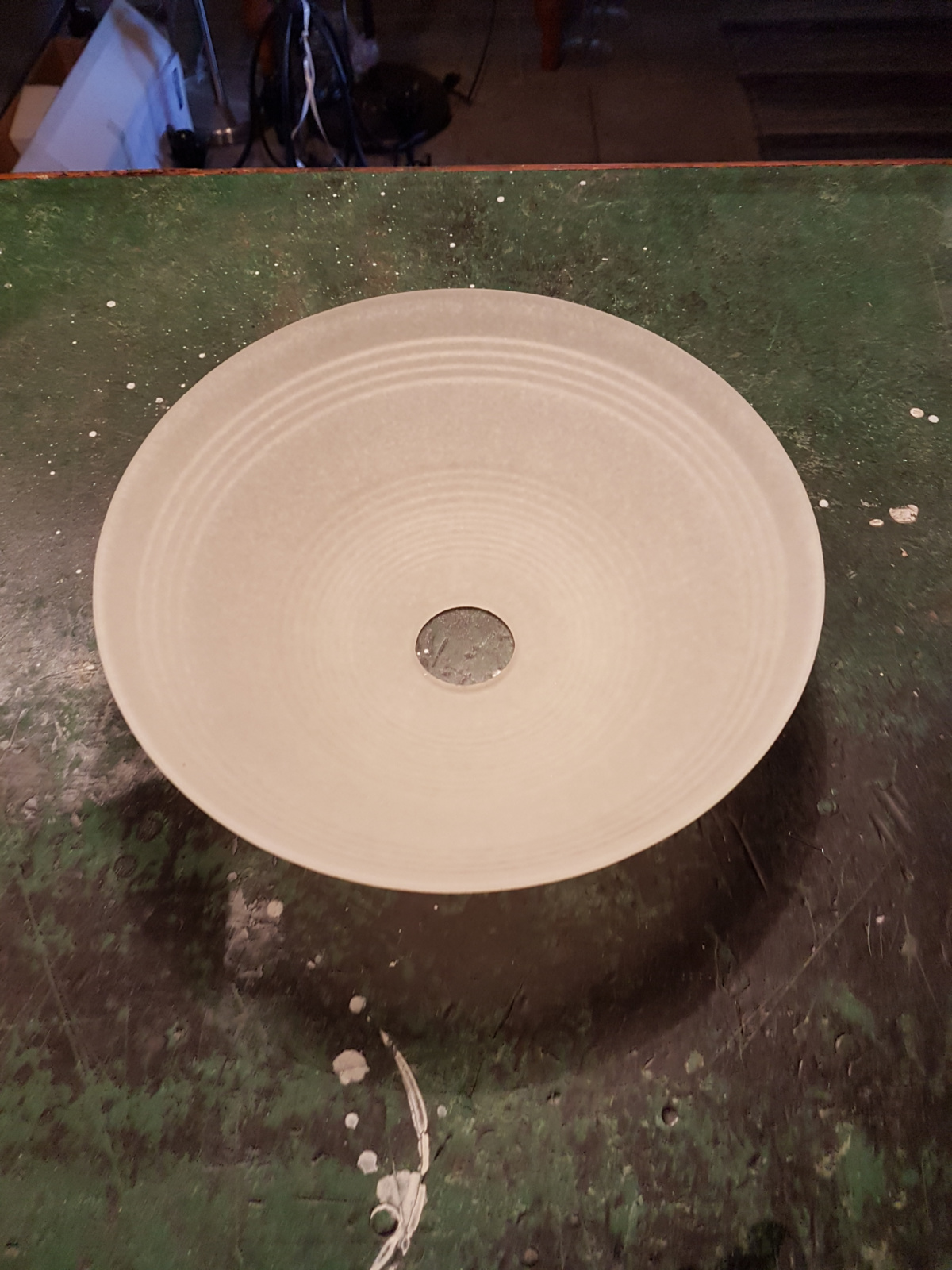 Glazen kap schaal model Scavo ribbel d25cm gesuikerd E27 nr 10021