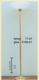 Vloerlamp uplight h-174cm buis 25mm messing gepolijst schaal 50 nr 071.01-5100