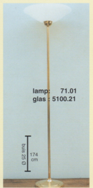 Vloerlamp uplight h-174cm buis 25mm messing gepolijst schaal 50 nr 071.01-5100