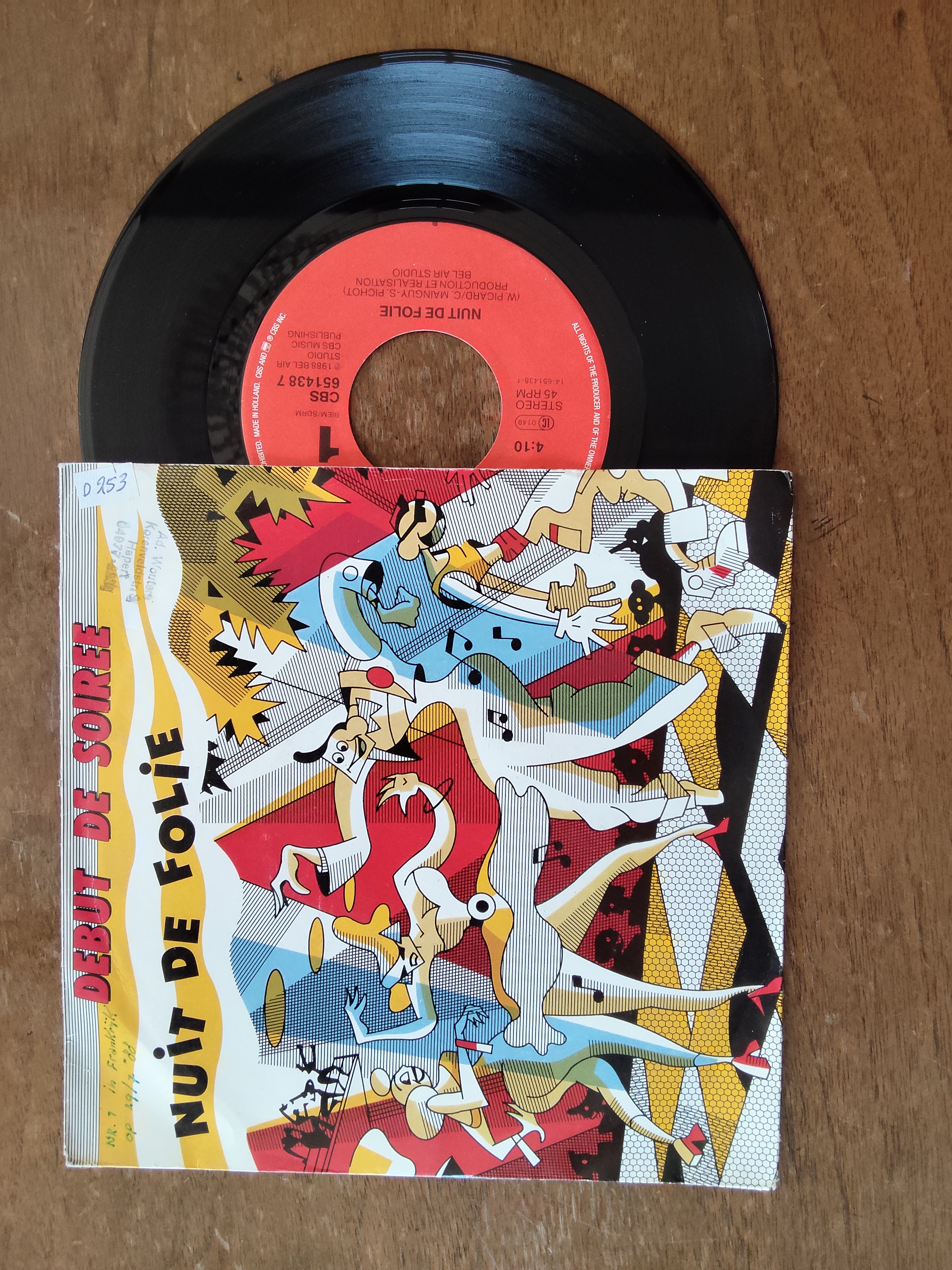 Debut de soiree met Nuit de folie 1988 Single nr S20256951