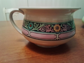 Antieke po of nachtspiegel wit,groen,lila. Burleigh Ware.