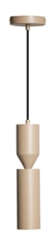 Hanglamp Pencil zandkleur 2x GU10 fitting kap h35cm en 200cm kabel nr 05-HL4222-59