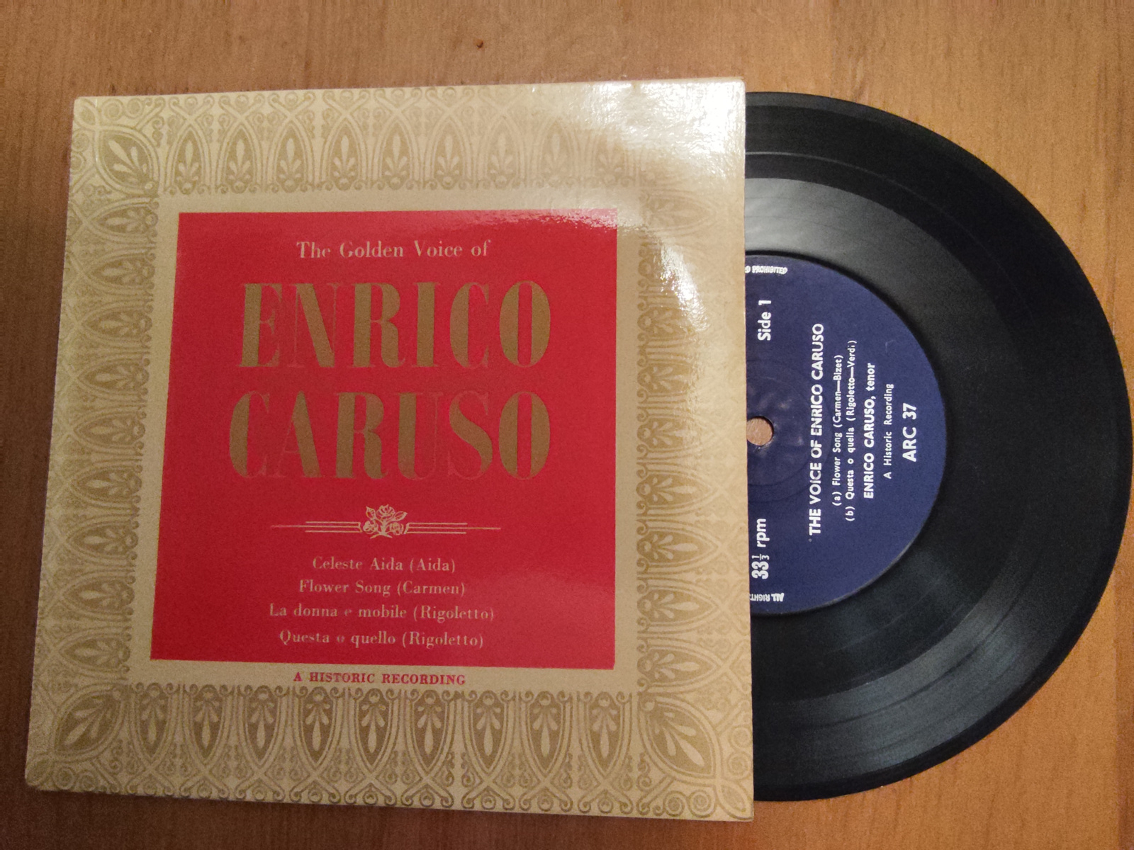 Enrico Carusa met The voice of Enrico Carusa 1963 Single nr S20256317