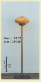 Vloerlamp Trapkap h-108cm buis 25mm oud bruin marmer bol nr 093.02-394.20