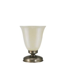 Tafellamp uplight mat nikkel met klokkap M champagne h27 nr 7Tu-521.50