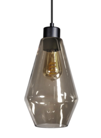 Hanglamp katoenpendel zwart Origin 1-lichts plaat d-12cm dik-1,5cm snoer 2mtr glas keuze nr 05-HL4295-30