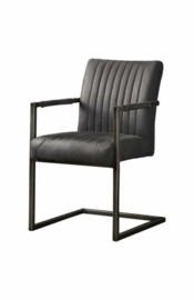 Nieuwe eetkamerstoel armleuning model Verona antraciet Pu-leer metalen frame nr STARMVEAN