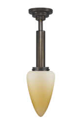 Pendel buis 25/50 h-61cm midden bruin glazen bol Traan mat champagne 2B-293.59