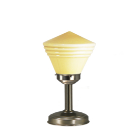 Tafellamp strak mat nikkel bs20 h36cm champagne philips kap S. nr 7Tu-321.50