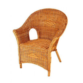 Handgevlochten stevige luie armstoel in natural uitvoering h-90cm nr mag 00