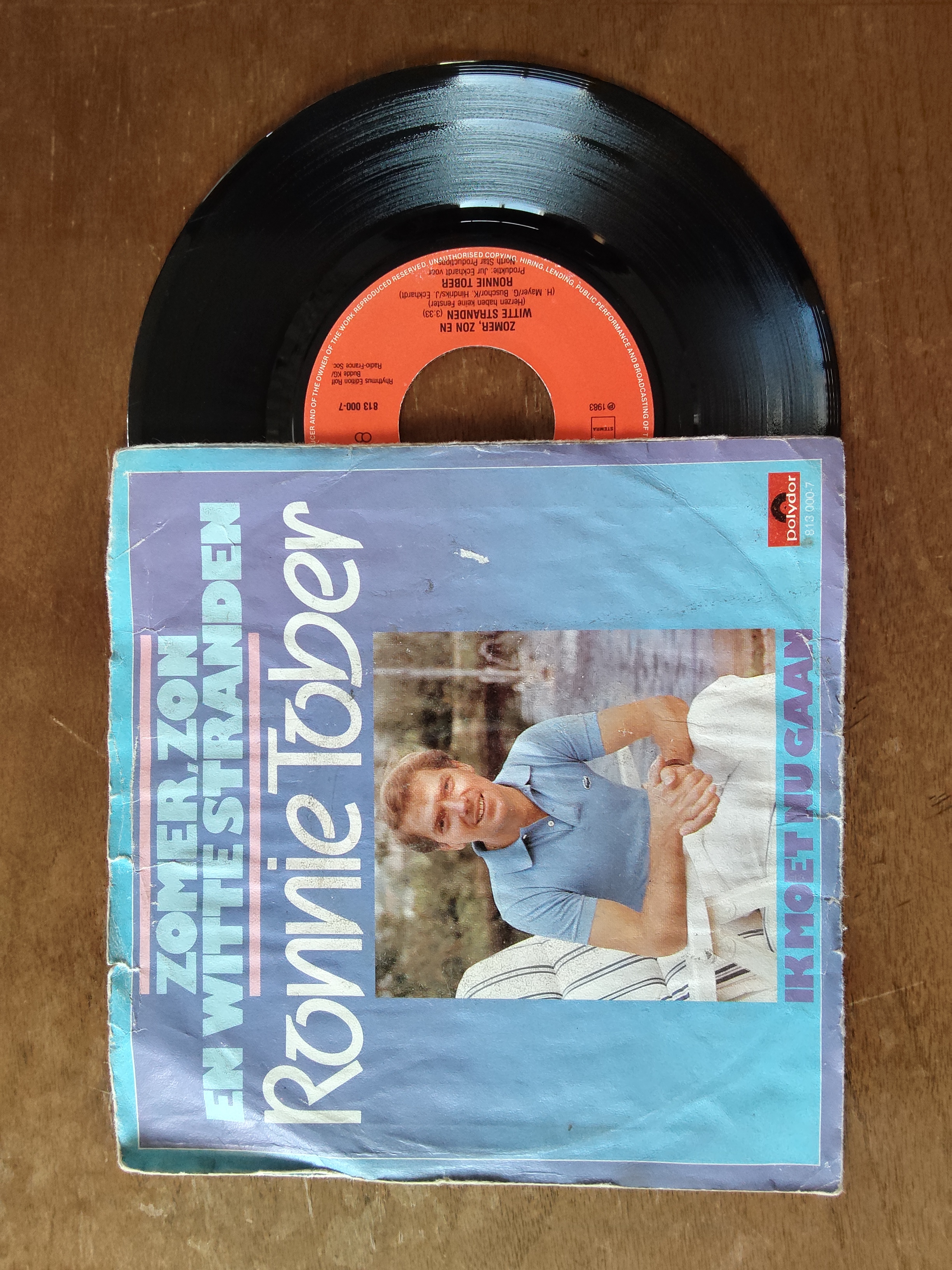 Ronnie Tober met Zomer, zon en witte stranden 1983 Single nr S20256902