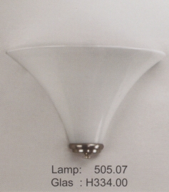 Wandlamp halve kelk 34cm met mat nikkel ophanging nr H334.00