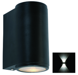 Buitenspot gevelspot Mandal rond 2-lichts zwart GU10 nr 501370