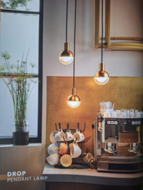 Hanglamp model Drop rond 3-lichts GU10 h200cm d30cm zwart messing nr 05-HL4247-0230
