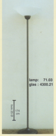 Vloerlamp uplight h-174cm buis 25mm donker brons schaal 55 nr 071.03-5500