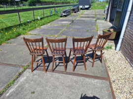 S/4 antieke brabantse stoelen met spijlen omstreeks 1890-1900 nr STO20259