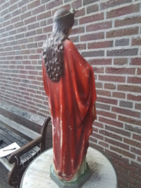 Groot heiligenbeelden van de heilige Barbara.Polychroom