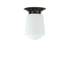 Plafonniere midden bruin met opaal bol Kurk 15cm nr 2P2-467.00