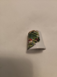 Vingerhoed porcelein opdruk Filzmoos Salzburg 2,8cm hoog zonder doosje