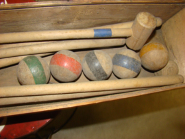 Croquet spel in houten doos. VERKOCHT