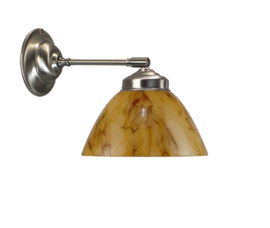 Wandlamp mat nikkel wandpijpje kap calimero 20 gemarmerd nr 7Wp-195.20