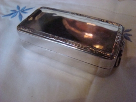 Oude silverplate krultang met brander