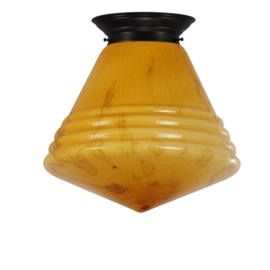 Plafonniere midden bruin met philipsbol XL. donker marmer nr 2P2-335.20
