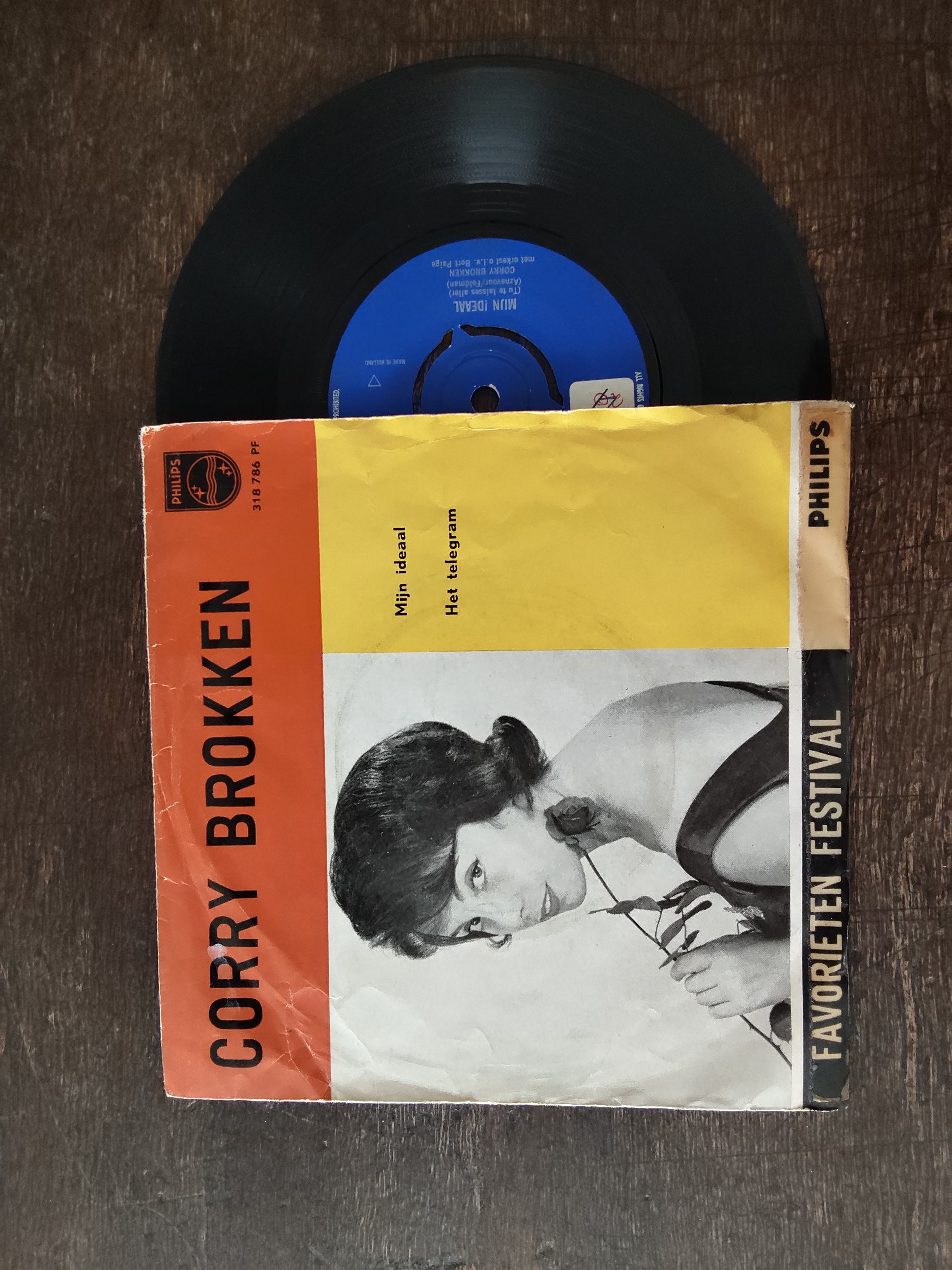 Corry Brokken met Mijn ideaal 1962 Single nr S20256914