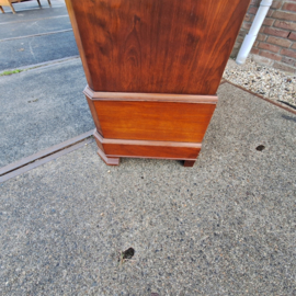 Franse vitrine kast 1 deur 1 lade antiek mahonie verstelbare planken nr K202563