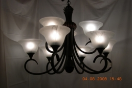 Bronskleurige hanglamp 9-lichts 2-lagen nr:20324/6+3