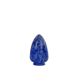 Glazen kap bolvormig model Traan/Druppel klein blauw gewolkt nr: 292.36