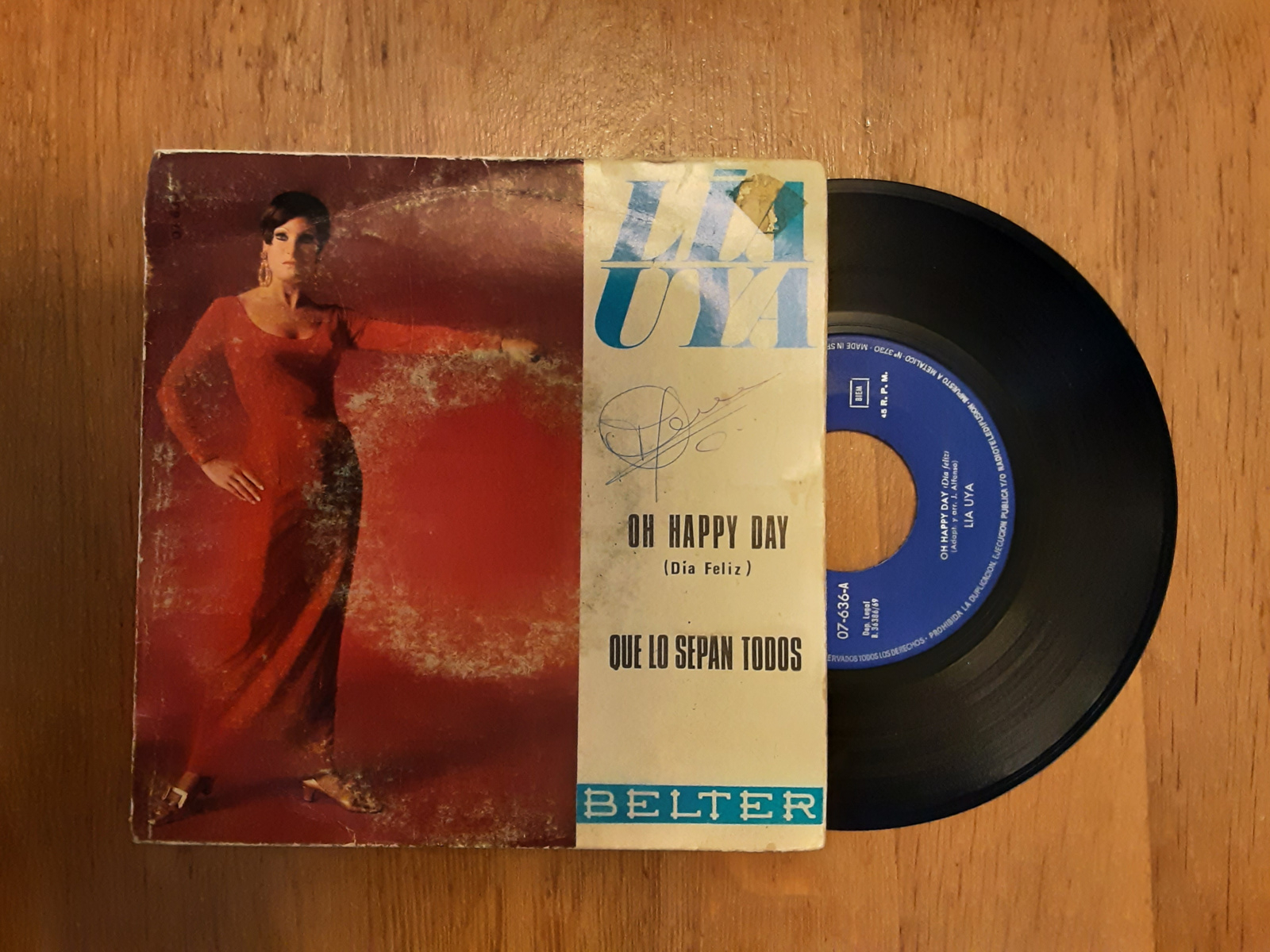 Lia Uya met Oh happy day 1969 Single nr S20246013