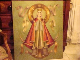 Oud schilderij met afbeelding van de maagd Maria