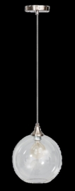 Hanglamp Calvello kristal helder glas 1 bol 30cm staal nr 05-HL4409-60