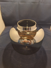 Zilver kleurige spiegelkap met opstaande rand dia-24cm GT4 nr SP1516
